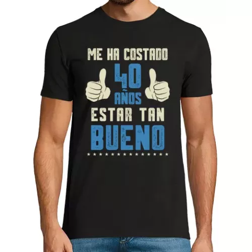 Camiseta Hombre Manga Corta 40 Cumpleaños, me ha costado 40 años,