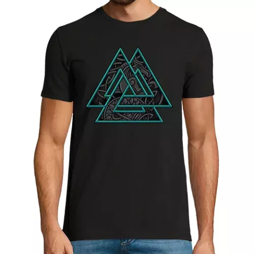 Camiseta Hombre Manga Corta Valknut With Jormungandr Viking