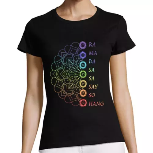 Camiseta Mujer Manga Corta arte espiritual del mantra de sanación
