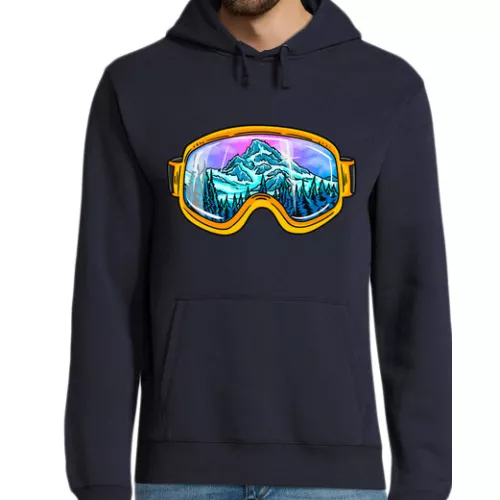 Sudadera Con Capucha Para Hombre Gafas De Sol Esquiador Montañas