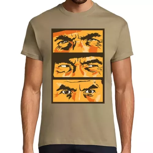 Camiseta Hombre Manga Corta El Bueno, el Feo y el Malo...
