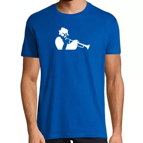 Camiseta Hombre Manga Corta saxofón de jazz y los músicos de