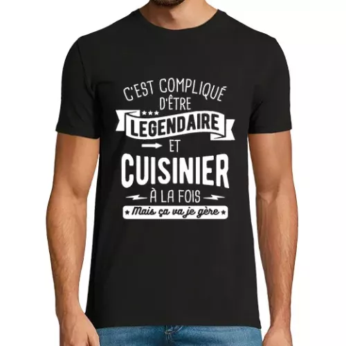 Camiseta Hombre Manga Corta legendario y cocinero a la vez