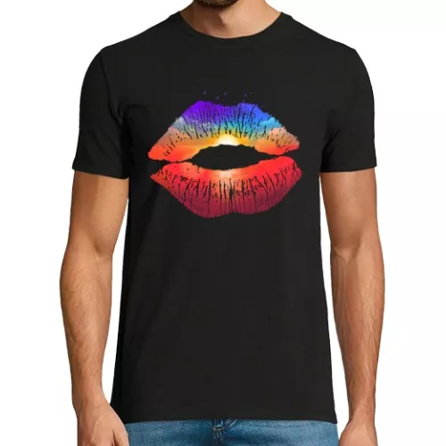 Camiseta Hombre Manga Corta beso de verano laTostadora