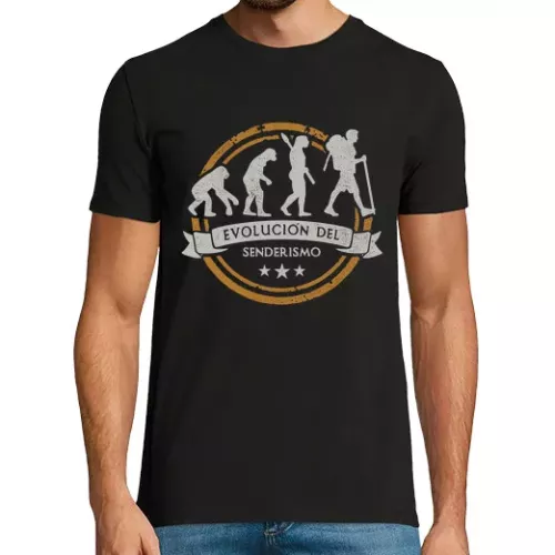Camiseta Hombre Manga Corta Evolución Del Senderismo Senderista