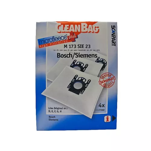 Bolsas de aspirador - Scanpart M173SIE23 compatible con aspiradores Bosch y Siemens, Pack 4