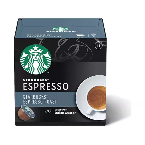 Cápsulas monodosis - Starbucks Espresso Roast, Intensidad 11, 12 cápsulas, Para Dolce Gusto