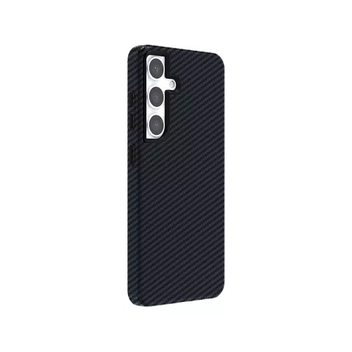 Funda móvil - ISY ISC 3740, Samsung, Galaxy S24+, Fibra de carbono, Negro