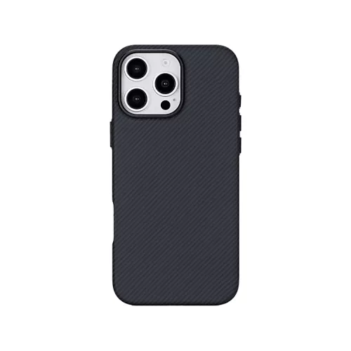 Funda móvil - ISY ISC 3745, Compatible con iPhone 16 Pro Max, Resistente a golpes, Negro Carbón