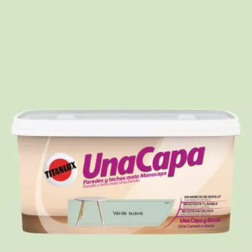 Pintura color una capa verde suave 4l
