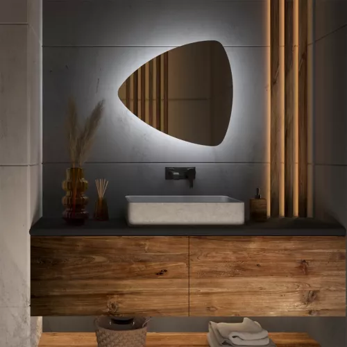 Espejo de baño atípico con LED G12 90x82,5 cm