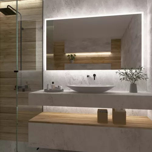 Espejo de baño con luz F3 90x70 cm