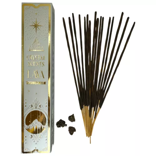 Incienso Lava AROMA Smudge Kit Incienso Crystal - Barritas de incienso con minerales - 1 cajita de 20gr.