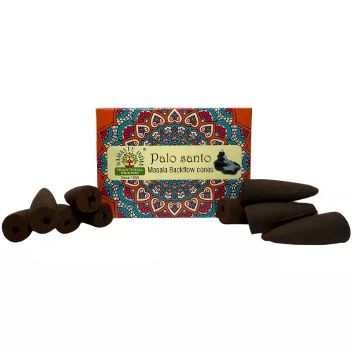 Conos de Reflujo Palo Santo NAMASTE INDIA - 10 conos de incienso blackflow