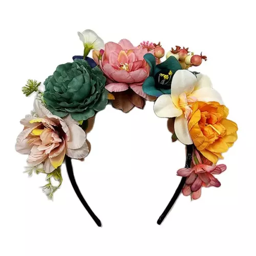 Nueva moda con personalidad, diadema con coronas de flores bohemias para mujer, diadema Floral de imitación, accesorios para el cabello para fotografí