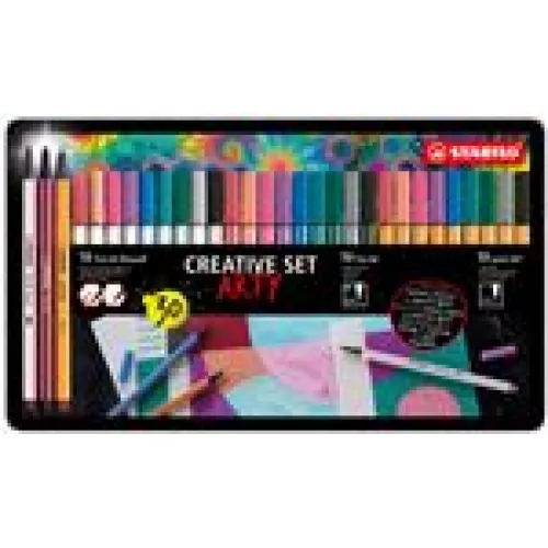 Caja De Metal Stabilo Creative Set Arty Con 30 Rotuladores