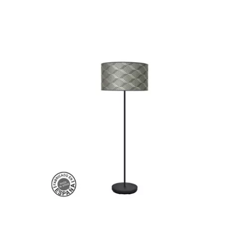 Pie De Salón 1xe27 Negro Tetris Gris 163x40x40cm Moda