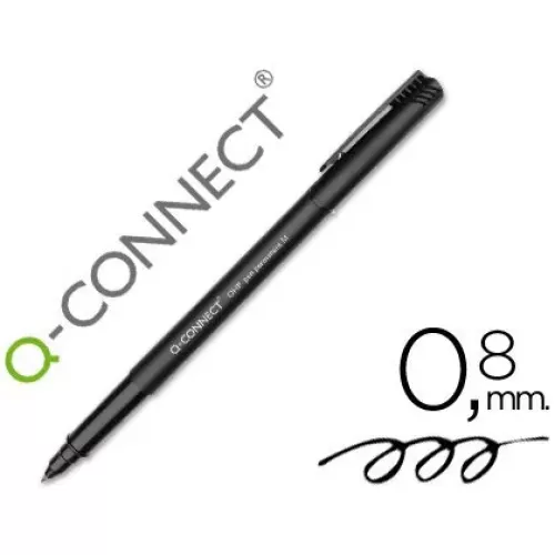 Rotulador q-connect retroproyeccion punta fibra media redonda 0,8 mm permanente negro