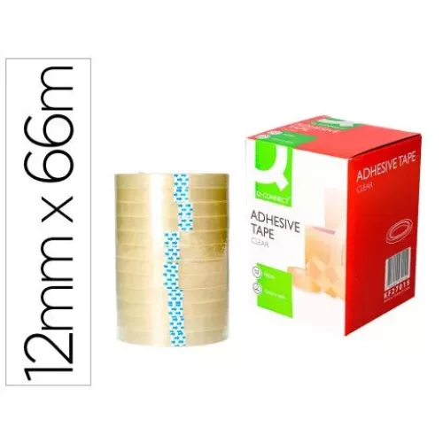 Cinta adhesiva q-connect transparente 66 m x 12 mm