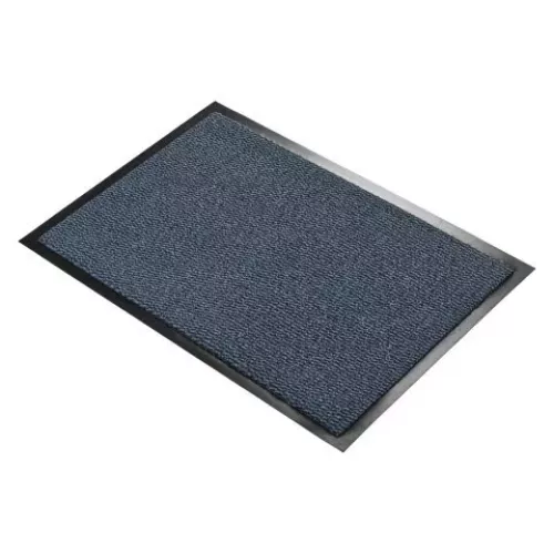 Felpudo de entrada Vyna-Plush 90 x 150 cm azul