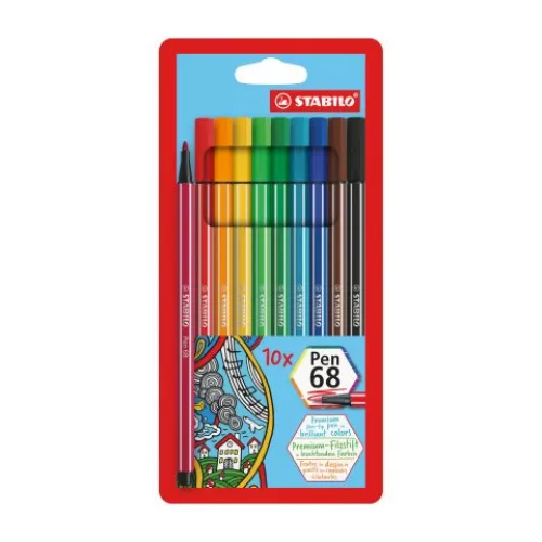 Estuche Con 10 Rotuladores Premium Pen 68 Stabilo Multicolor