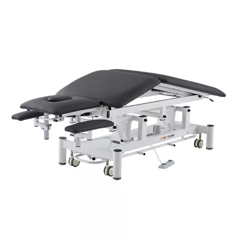 Camilla Eléctrica Nott Coinfycare: Cinco Cuerpos, Triple Motor, Reposabrazos Abatibles y Tapizado PU para Estétitca y Fisioterapia