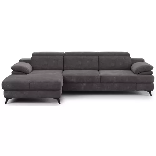 Canapé d'angle convertible 4 places TITUS coloris gris