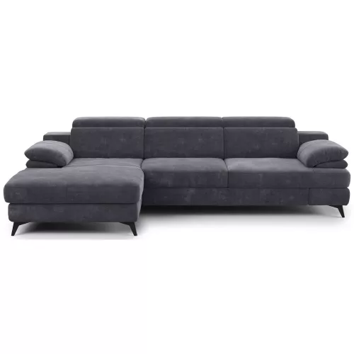 Canapé d'angle convertible 4 places TITUS coloris gris