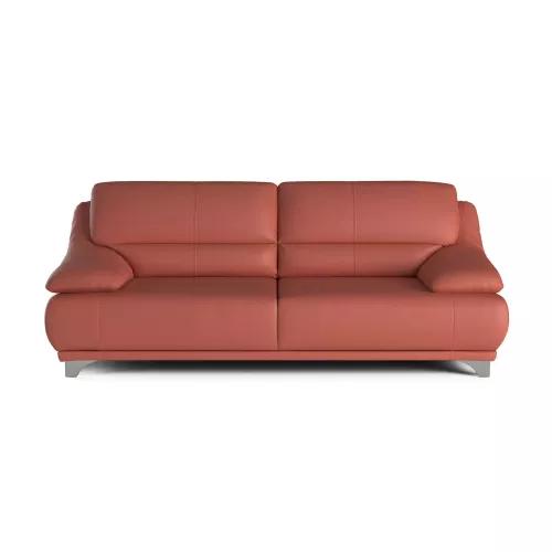 Canapé droit fixe 3 places COME coloris rouge
