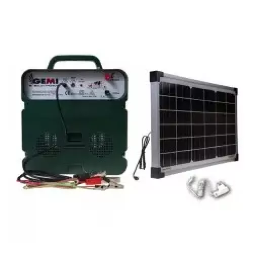 Electrificateur de clôture électrique 5 km double alimentation (batterie)12v / 220v clôture électrifiée + panneau solair b/12 ex