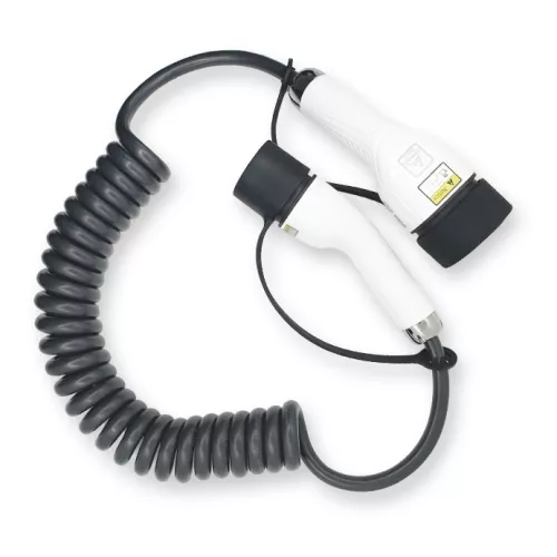 Carplug Câble de recharge spiralé - Type 2 - Type 2 - 4m - 22kW (3 phases 32A) - T2 T2 + Housse
