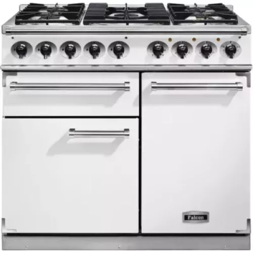 Piano de cuisson gaz FALCON Semi Pro DELUXE 100 BLANC NICKEL BROSSÉ