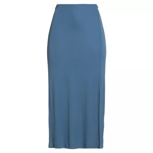 Majestic Filatures 1 Femme Bleu Jupe midi Viscose, Élasthanne