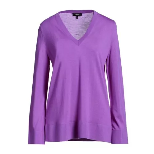 Theory Femme Violet Pullover Laine, Nylon recyclé, Élasthanne recyclé