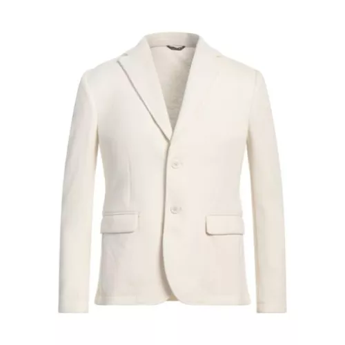 Daniele Alessandrini Homme Blanc cassé Blazer Polyester, Acrylique, Viscose