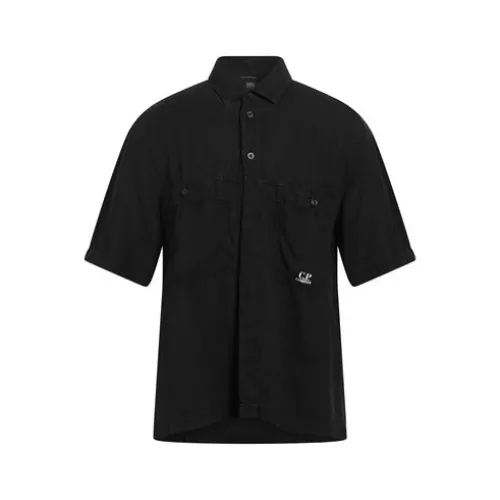 C.p. Company Homme Noir Chemise Lin