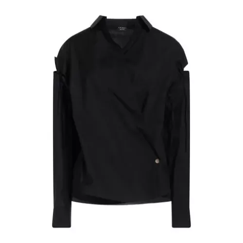 A.w.a.k.e. Mode 40 Femme Noir Chemise Coton, Élasthanne