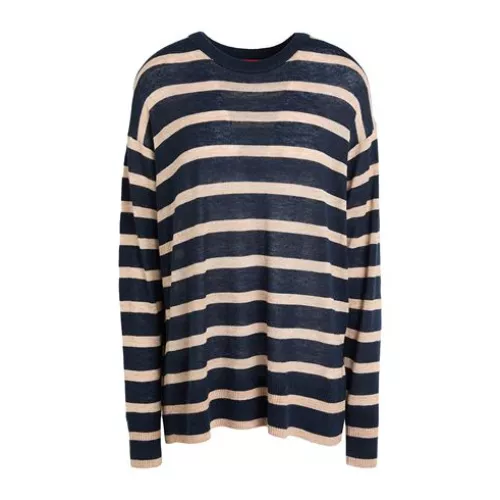 Max&co. Plata1 M Femme Bleu nuit Pullover Laine, Polyamide, Laine d'alpaga