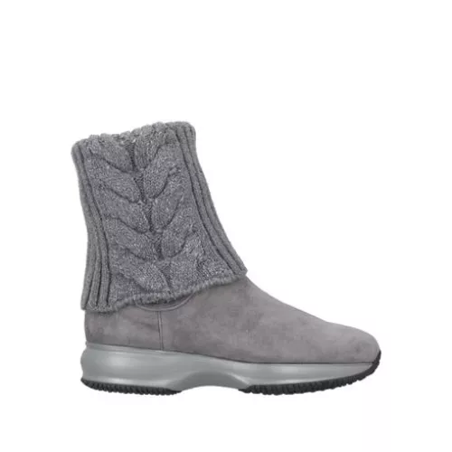 Hogan Femme Gris Bottines Fibres textiles, Cuir