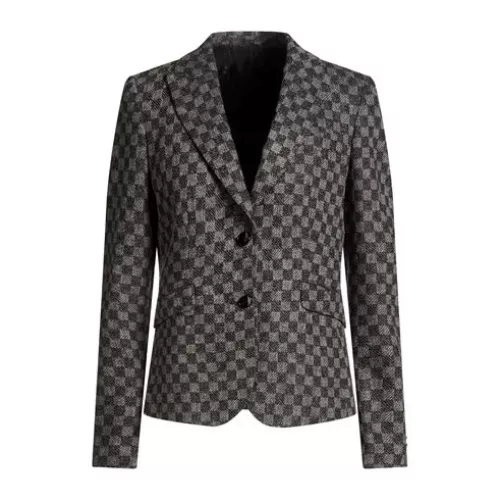 Abseits Femme Gris Blazer Laine vierge, Viscose, Polyamide