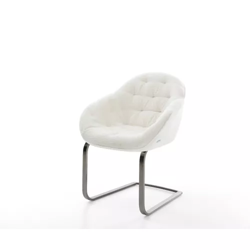 DELIFE Cantilever Gaio-Flex bouclé doux beige pied cantilever plat grafiete, Chaises de salle à manger