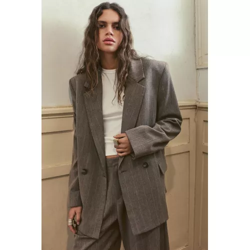 Blazer Croisé À Rayures