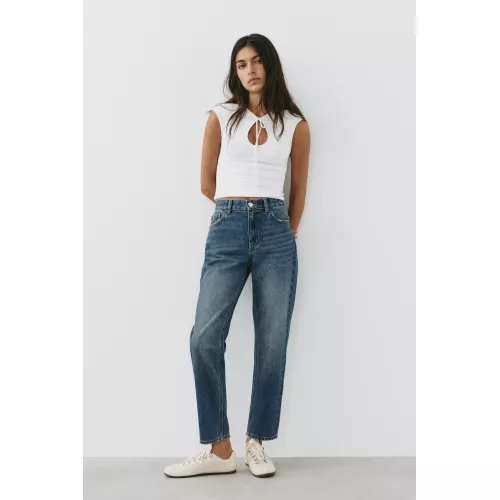Jean Mom Fit Taille Haute