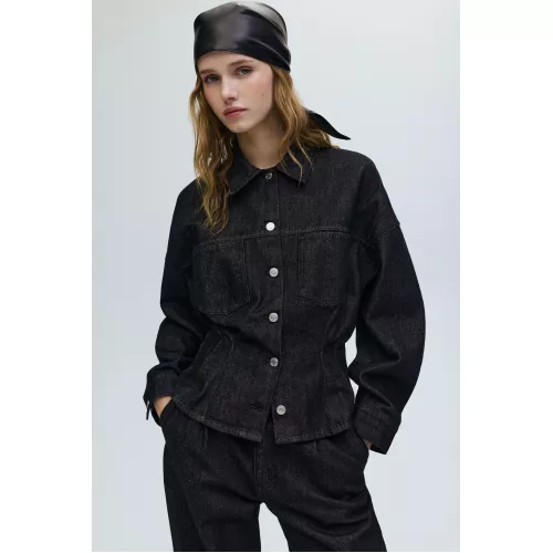 Chemise En Jean Cintrée À Pinces