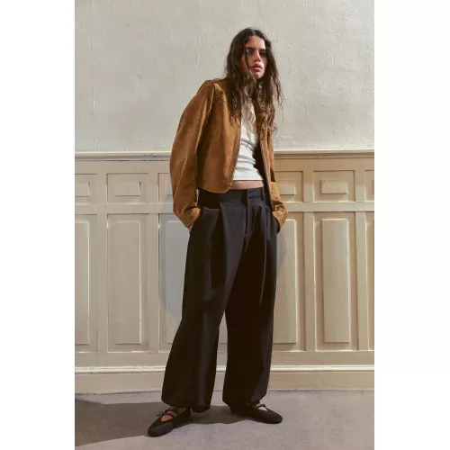 Pantalon Bouffant À Rayures Et Pinces