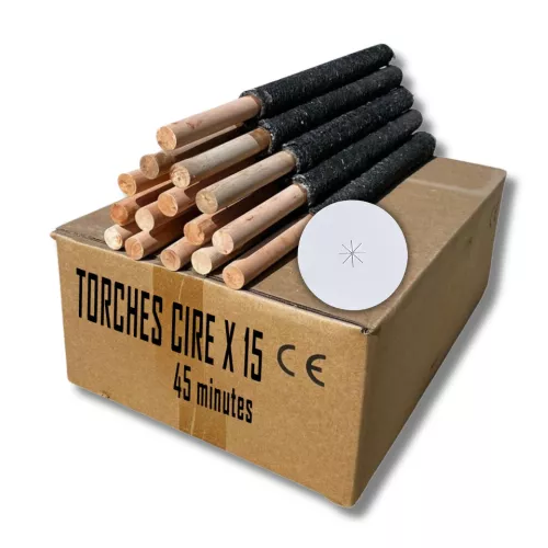 Torches cires et flambeaux Torche cire - 0h45 x 15