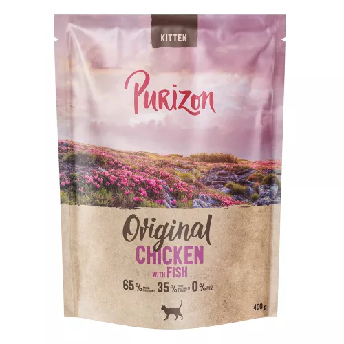 400g Purizon Kitten poulet, poisson sans céréales - Croquettes pour chat