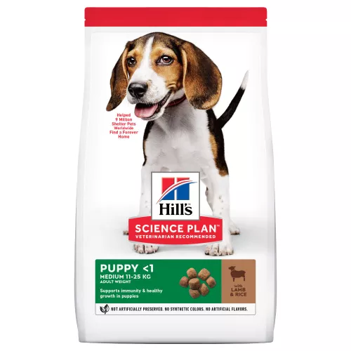 18kg Hill's Science Plan Puppy <1 Medium agneau, riz - Croquettes pour chiot