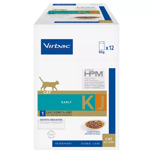 Virbac Veterinary Early Kidney & Joint KJ1 pour chat - 24 x 85 g