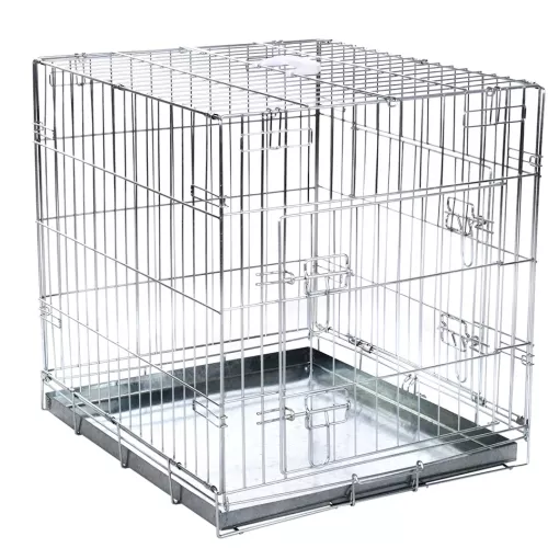 Double Door Cage de transport pour chien - 89x60x66 cm